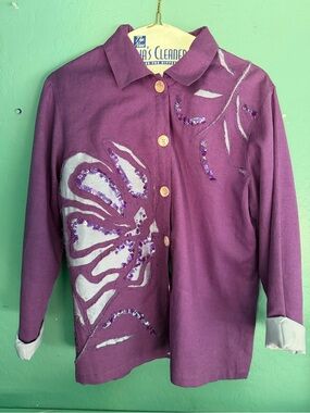Mirasol Purple Shirt with Sunflower Label